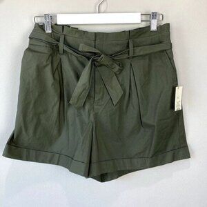 A New Day High Rise Paperbag Shorts Olive NWT M